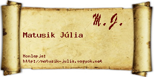 Matusik Júlia névjegykártya