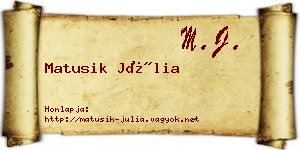 Matusik Júlia névjegykártya